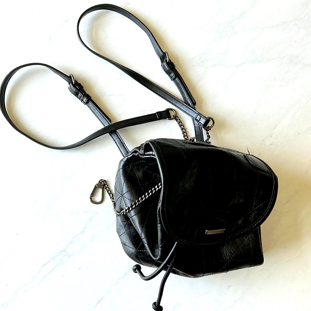 Zara leather style book bag with chain straps